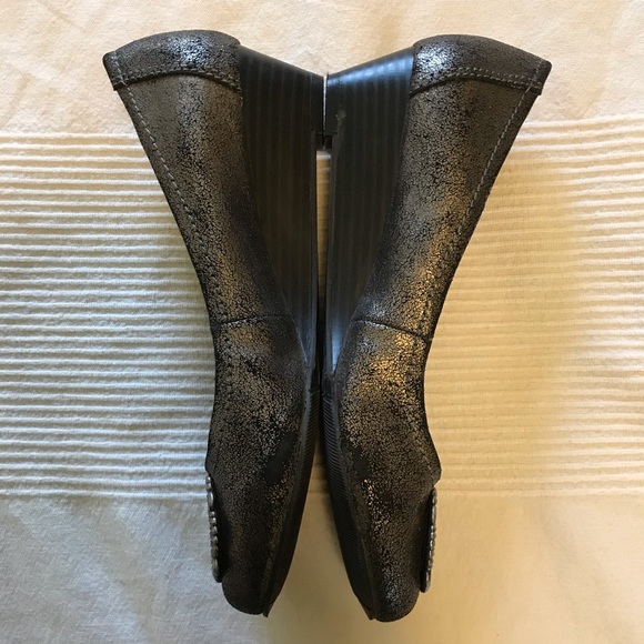 Laura Ashley mini wedge metallic silver & black, 6 - Picture 2 of 6